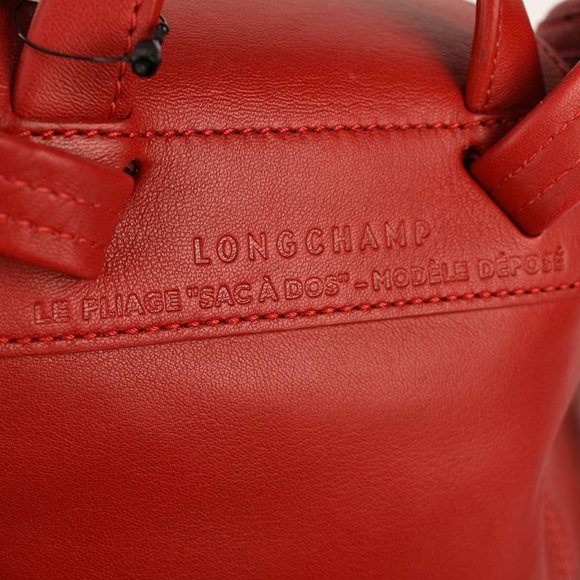 LONGCHAMP Cherry Red Le Pliage Sac A Dos Leather XS Backpack NEW main image 5